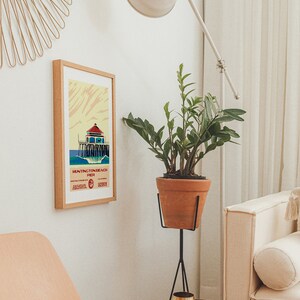 Huntington Beach Pier Surf Poster | Huntington Beach Kalifornien | Konsttryck i vintagestil med nationalparker bild 7