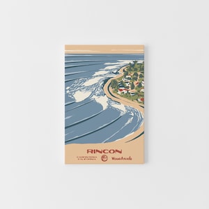Rincon | Carpinteria, CA Canvas Print | National Parks Vintage Style Surf Art | Framed/Unframed Coastal Print