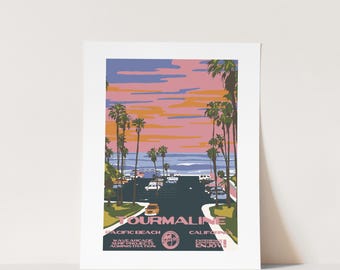 DIGITAL COPY: Tourmaline (Pacific Beach, CA)  Surf Poster (National Parks Style)