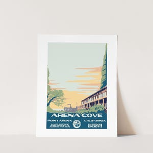 DIGITAL COPY: Arena Cove (Point Arena, CA)  Surf Poster (National Parks Style)