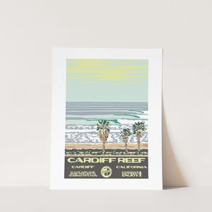DIGITAL COPY: Cardiff Reef (Cardiff, CA)  Surf Poster (National Parks Style)
