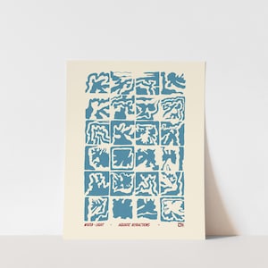 DIGITALE KOPIE: Wasser x Licht // Aquatische Lichtbrechung | Kunstdruck | Abstrakte Surfkunst | Vintage inspiriert | Küsten Boho | Minimalistisches Design