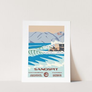 DIGITAL COPY: Sandspit (Santa Barbara, CA)  Surf Poster (National Parks Style)