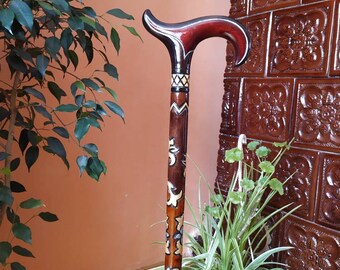 Walking Cane for women and men Walking cane stick Hand carved walking stick Wood Walking cane Hand carved cane