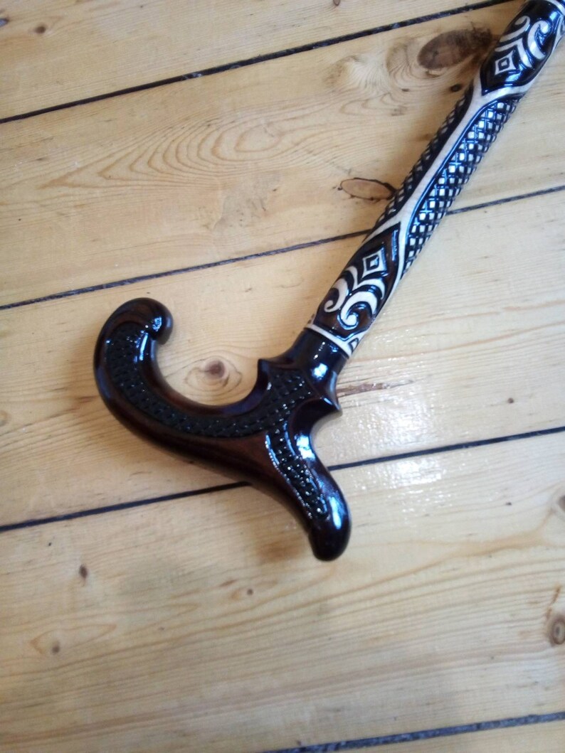 HANDMADE CARVED Walkng Stck Walkng cane Wood Cane Hand Carved Tree