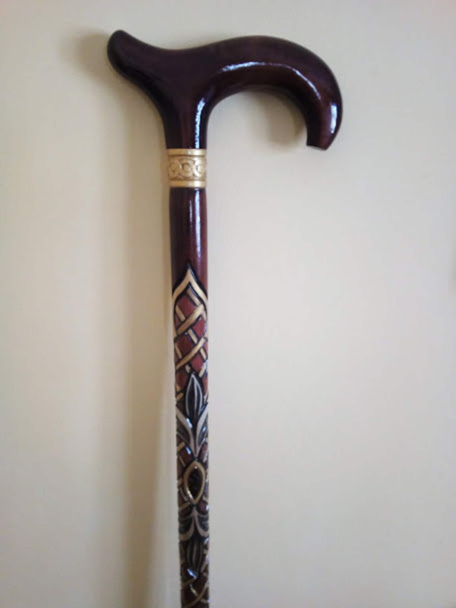 Wood Walking Cane Hand Carved Walking Sticks Luxury Walking Etsy