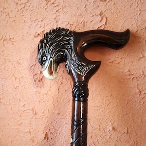 Walking stick cane Hand carved Wooden cane for man cane eagle Walking stick handmade walking stick eagle cane walking stick