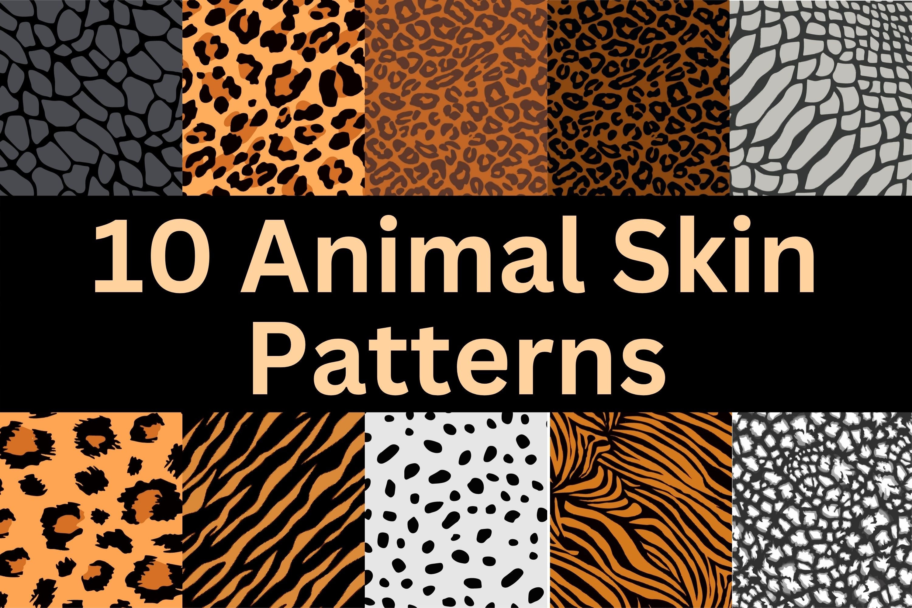 Wild Animal Texture Pattern Clip Art Sublimation JPG, Animal Skin ...