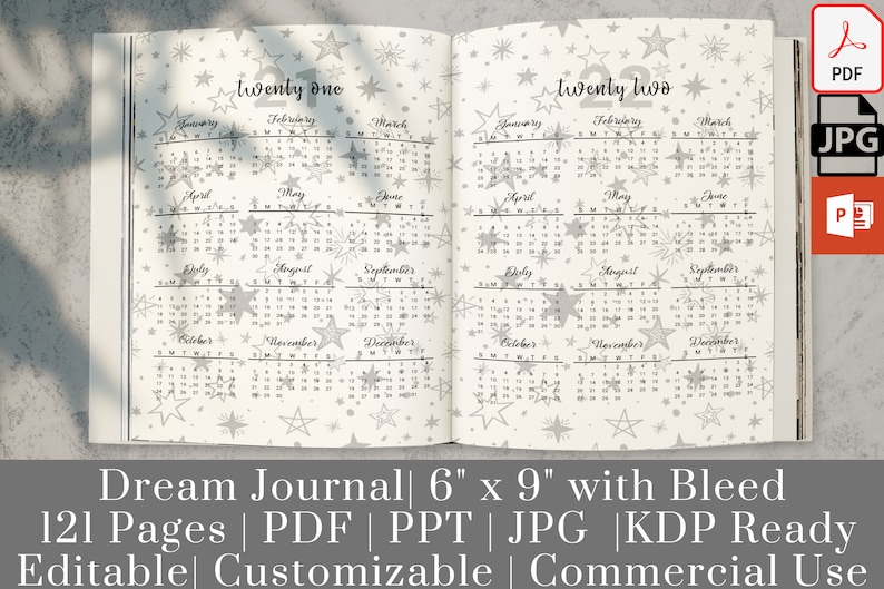 Download Dream Journal & 2021-2022 Calendar Template PDF PowerPoint ...