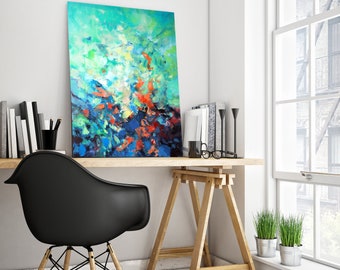 Butterfly Colorful Abstract  Oil Painting on Canvas (24x30in)