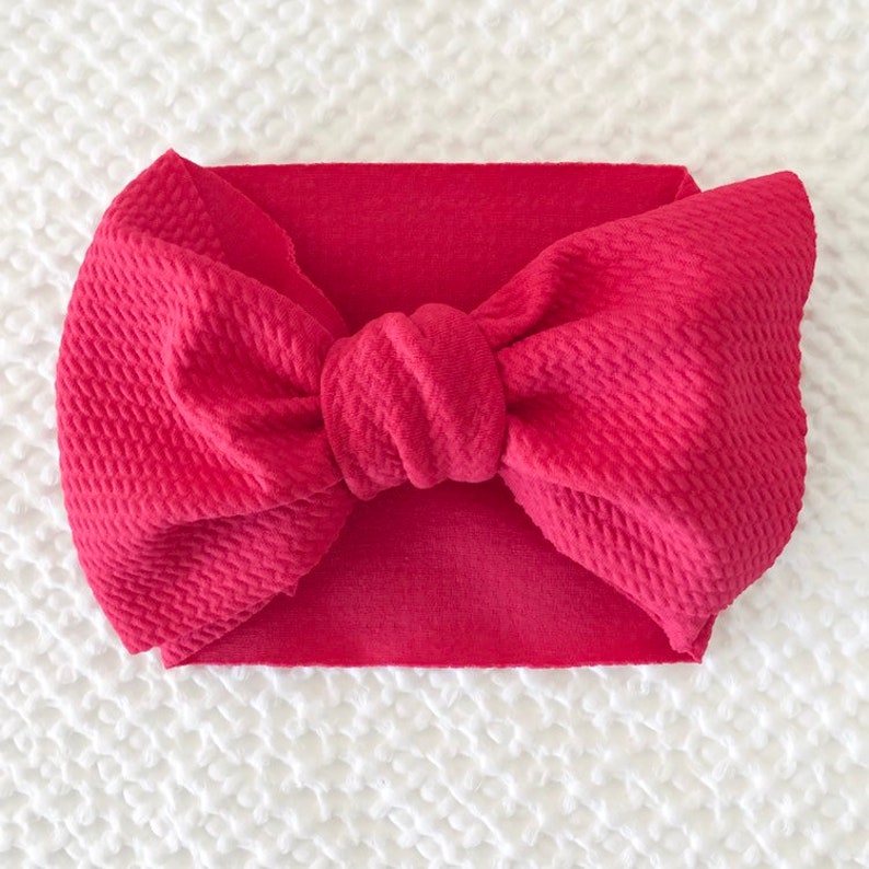 Big Bow Stretch Headwrap Headband Nylon Hot Pink Headwrap