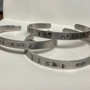 Angsty Hand-stamped Metal Bracelets