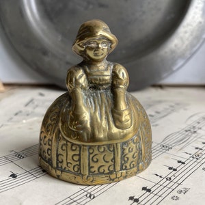 Vintage Brass Bell, Hand bell, Figure bell, Lady bell, English brass bell, Wedding bell, classic bell,figurine bell,crinoline lady