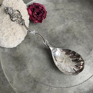 Vintage Solid Silver Serving Spoon, Norwegian Silver Spoon, David Andersen, 830 S silver, Boho, Christmas Gift,