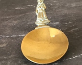 Vintage brass caddy measuring spoon Jenny Jones as the handle Kitchenalia Afternoon tea