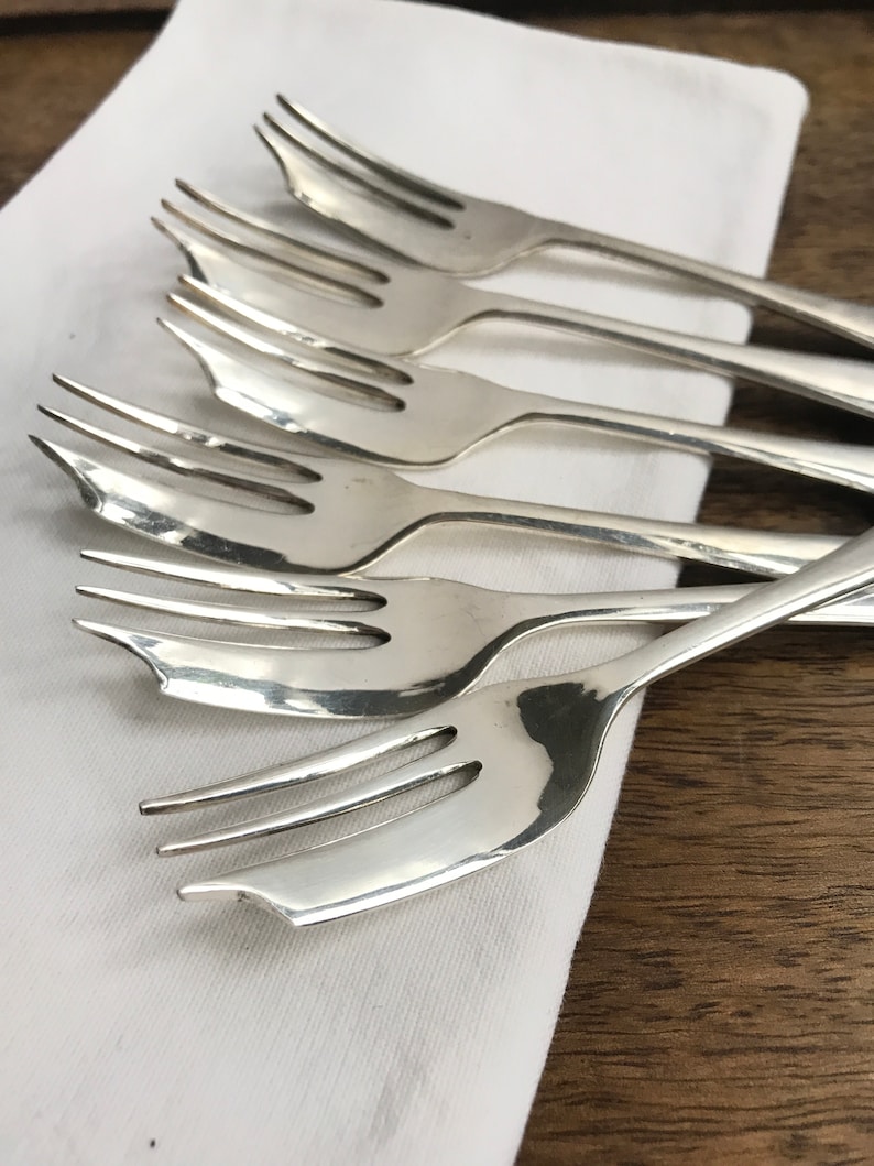 cutlery food photography props Rattail pastry forks Vintage silver plated pastry forks