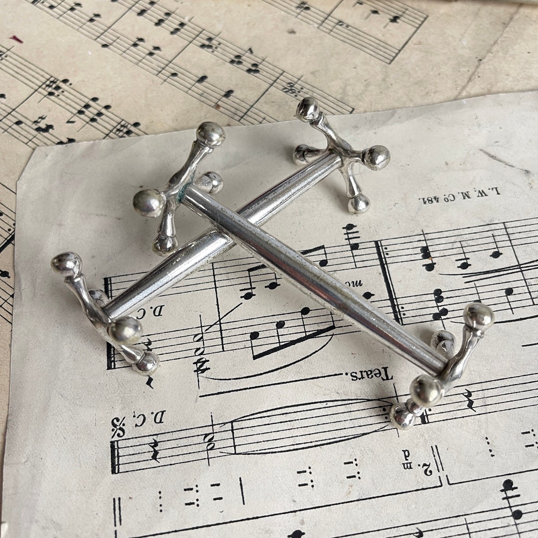 Rustic Silverware Rests Vintage Pair of Cutlery Rests. Flatware Rests. Silver Plated Tableware ...