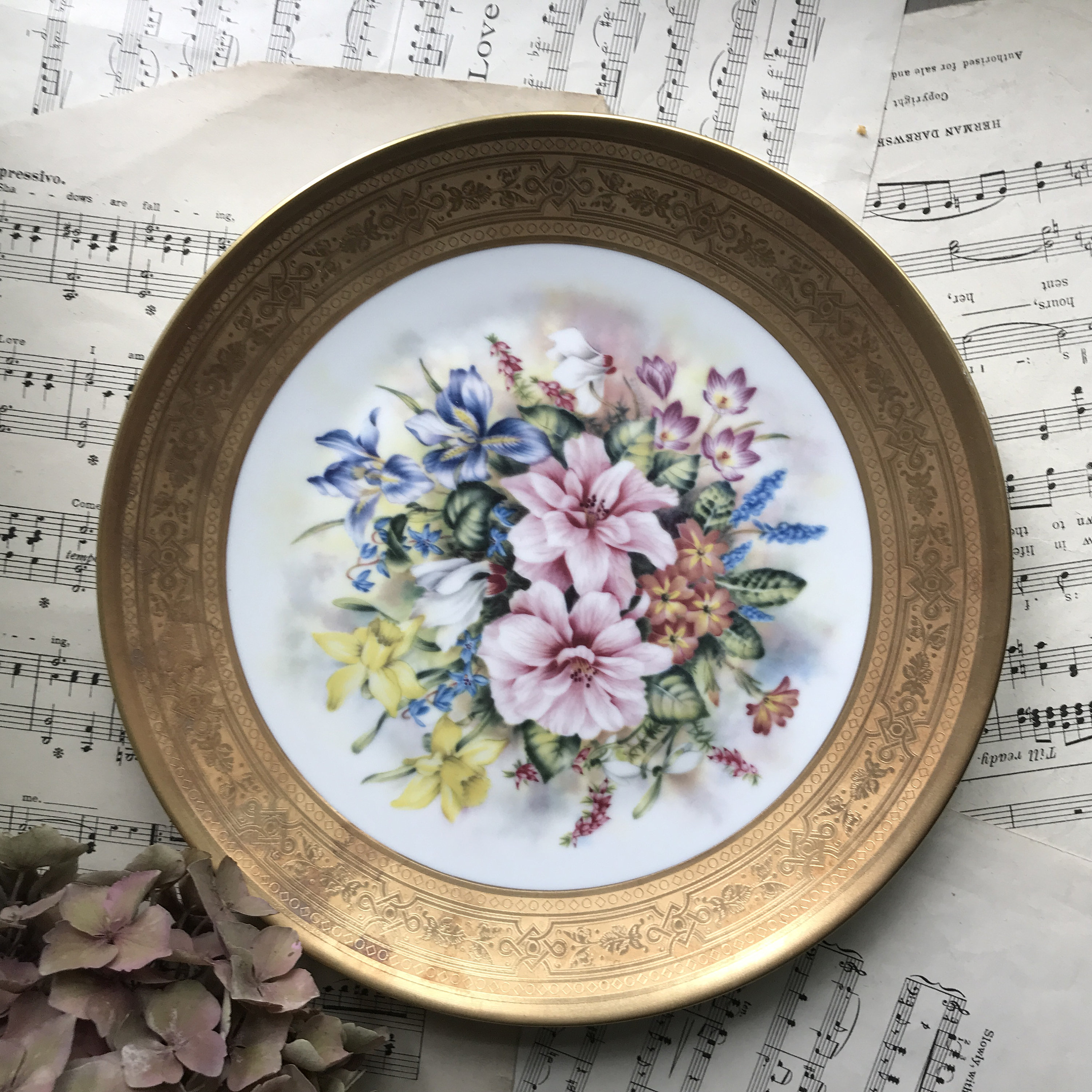 Vintage Bavaria Incisione Oro China Plate - Gilded Collectable