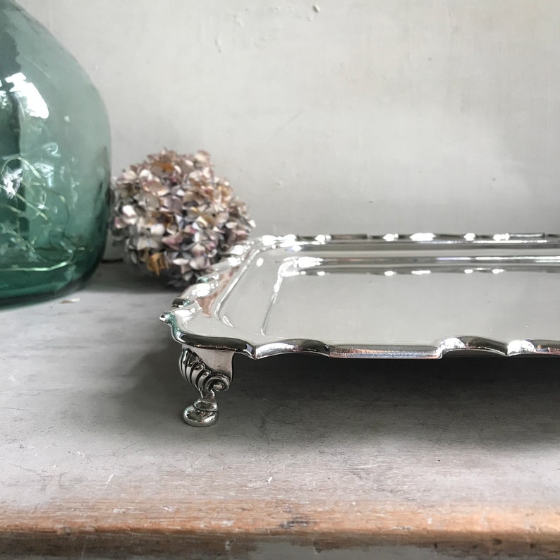 Vintage Silver Plated Tray Walker and Hall Square Etsy UK