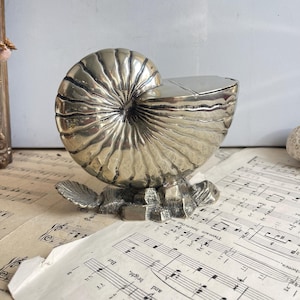 Antique Victorian Silver Plated Nautilus Shell Spoon Warmer.