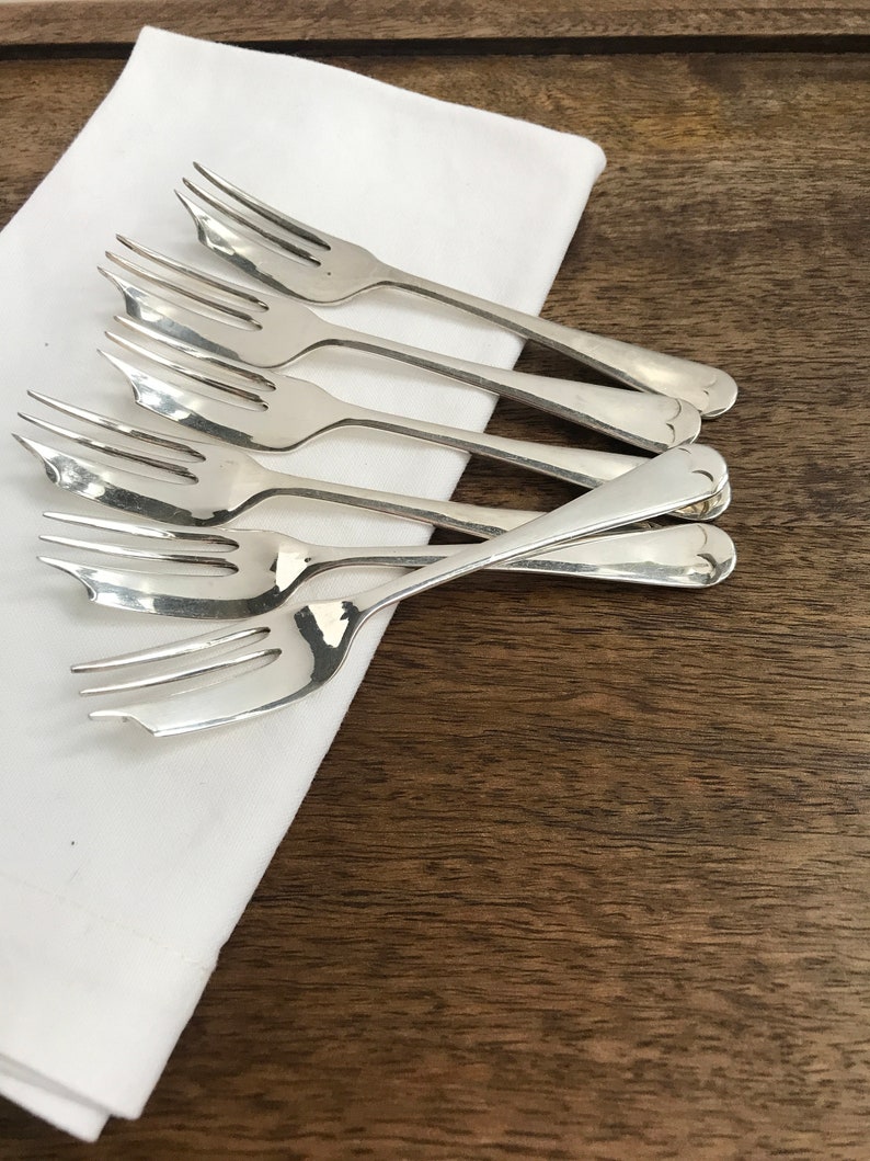 cutlery food photography props Rattail pastry forks Vintage silver plated pastry forks