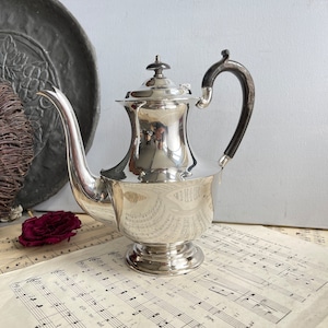 Anitque Coffee Pot, Hot Water pot, Silver Plate, James Deakin, Serving Pot, Shabby Chic