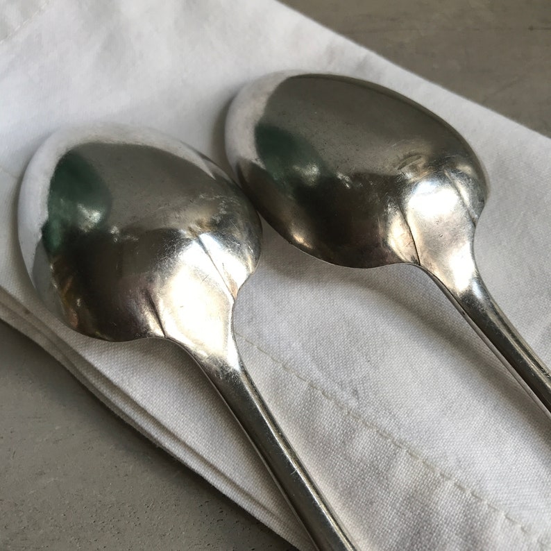 Old English Pattern. Antique Britannia Plate pair of tablespoons Jonathan Bell Made in Sheffield
