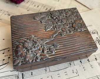Vintage Oriental Floral Box, Ring Box, Vanity table