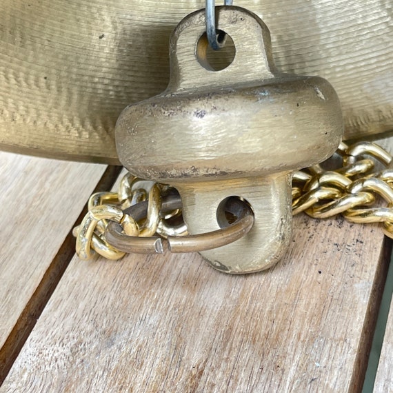 Brass Hanging Bell With Chain Temple Hanging Bell Engraved