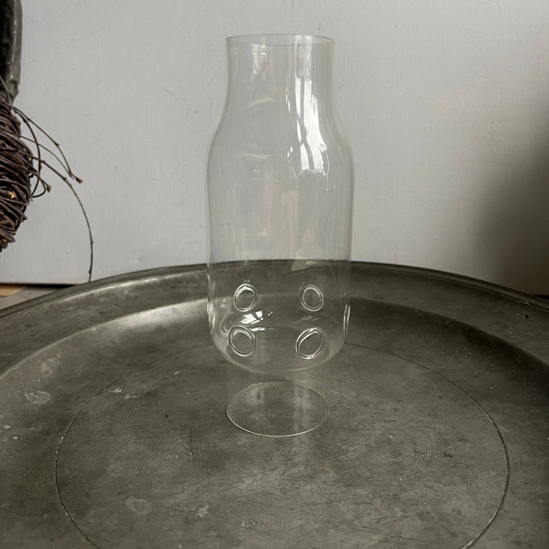 Vintage Glass Oil Lamp Chimney Replacement. Glass Flue. Etsy