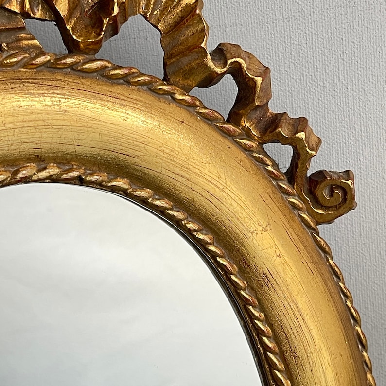Vintage Oval Gold Mirror Ornate Gilded Wall Mirror Home - Etsy