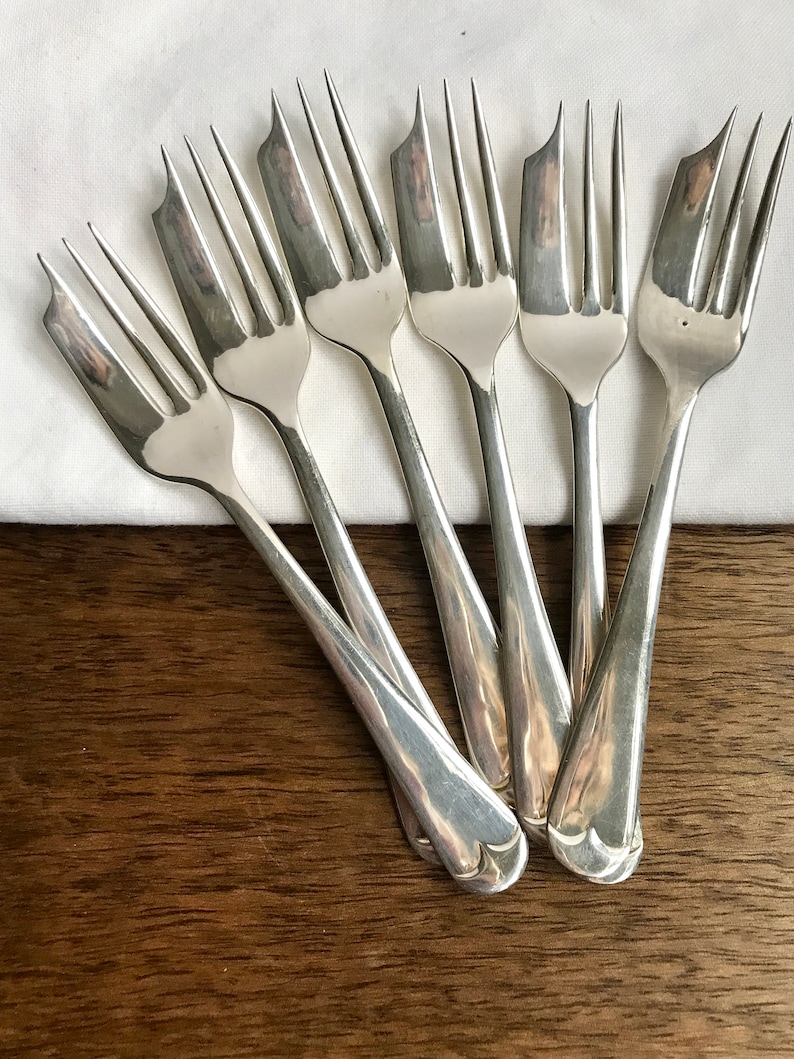 cutlery food photography props Rattail pastry forks Vintage silver plated pastry forks