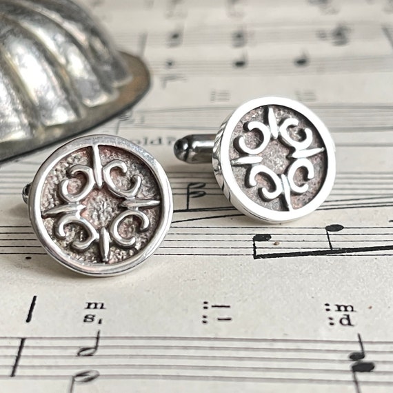 Hallmarked silver best sale cufflinks