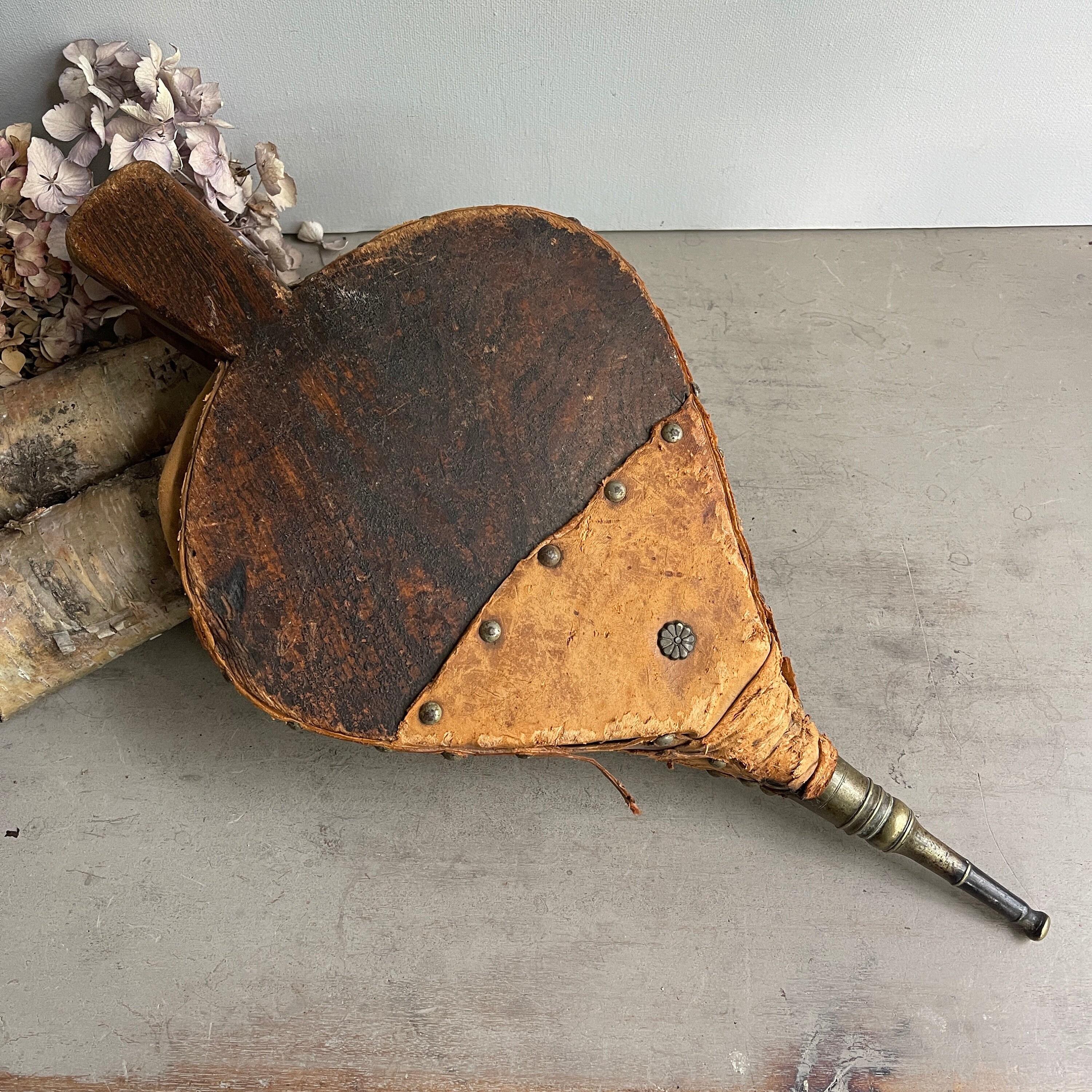 Antique Wood and Leather Bellows Ornamental Fireplace - Etsy New Zealand