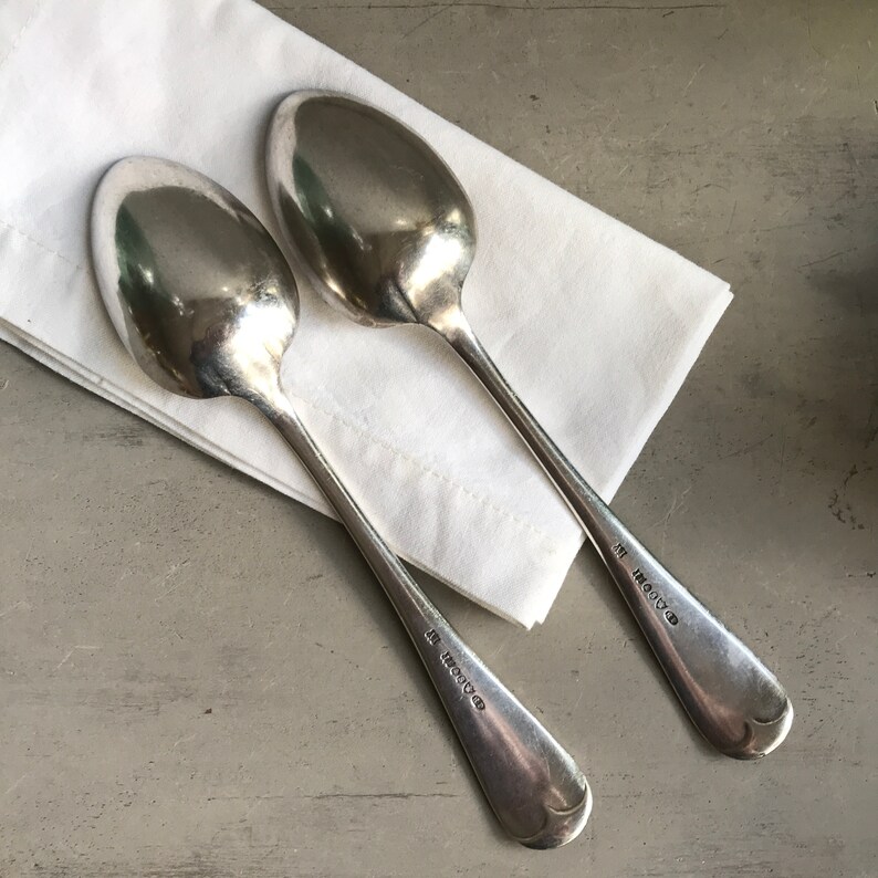 Old English Pattern. Antique Britannia Plate pair of tablespoons Jonathan Bell Made in Sheffield