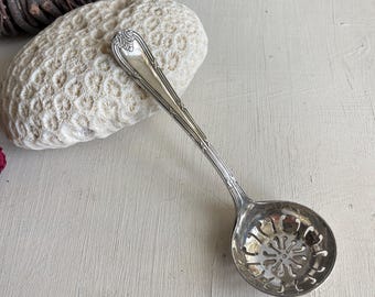Vintage Sugar Sifter Spoon. Silver Plated. Atkin Brothers. Shabby Chic. Downton Abbey. Food Photo props