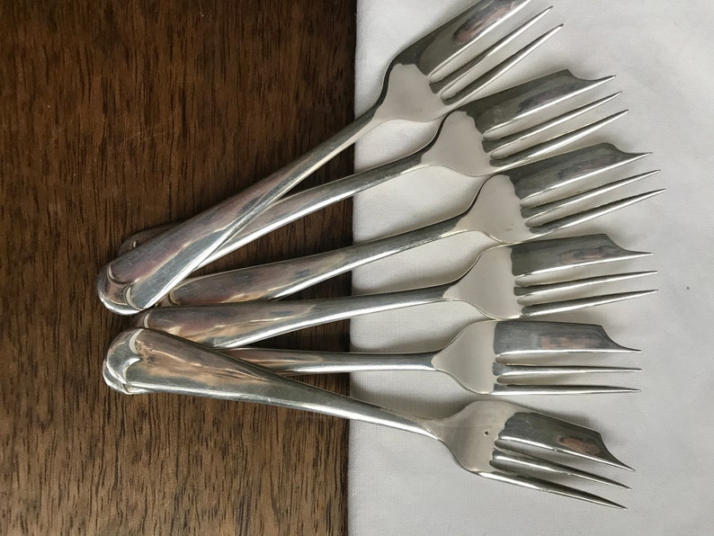 cutlery food photography props Rattail pastry forks Vintage silver plated pastry forks