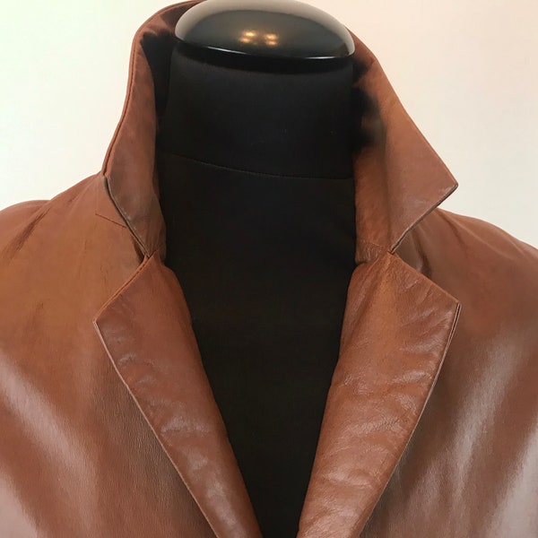 Vintage "Mauritius" mens leather jacket coat