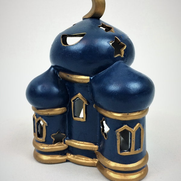 Christmas decoration ceramic candle holder tealight lantern handmade ceramic house