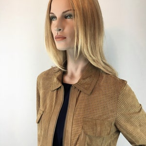Vintage BONITA Wildlederjacke – Damen Größe 40 (M) – Beige Leder Blazer – Echtes Wildleder – 80er 90er Stil – Klassische Herbstjacke