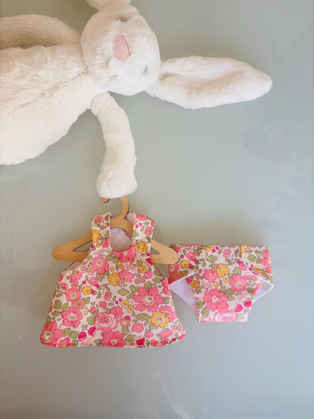 Napy Rabbit Bunny Rabbit Dress & Nappy Set: Liberty of London Betsy Sparkle Pink ...