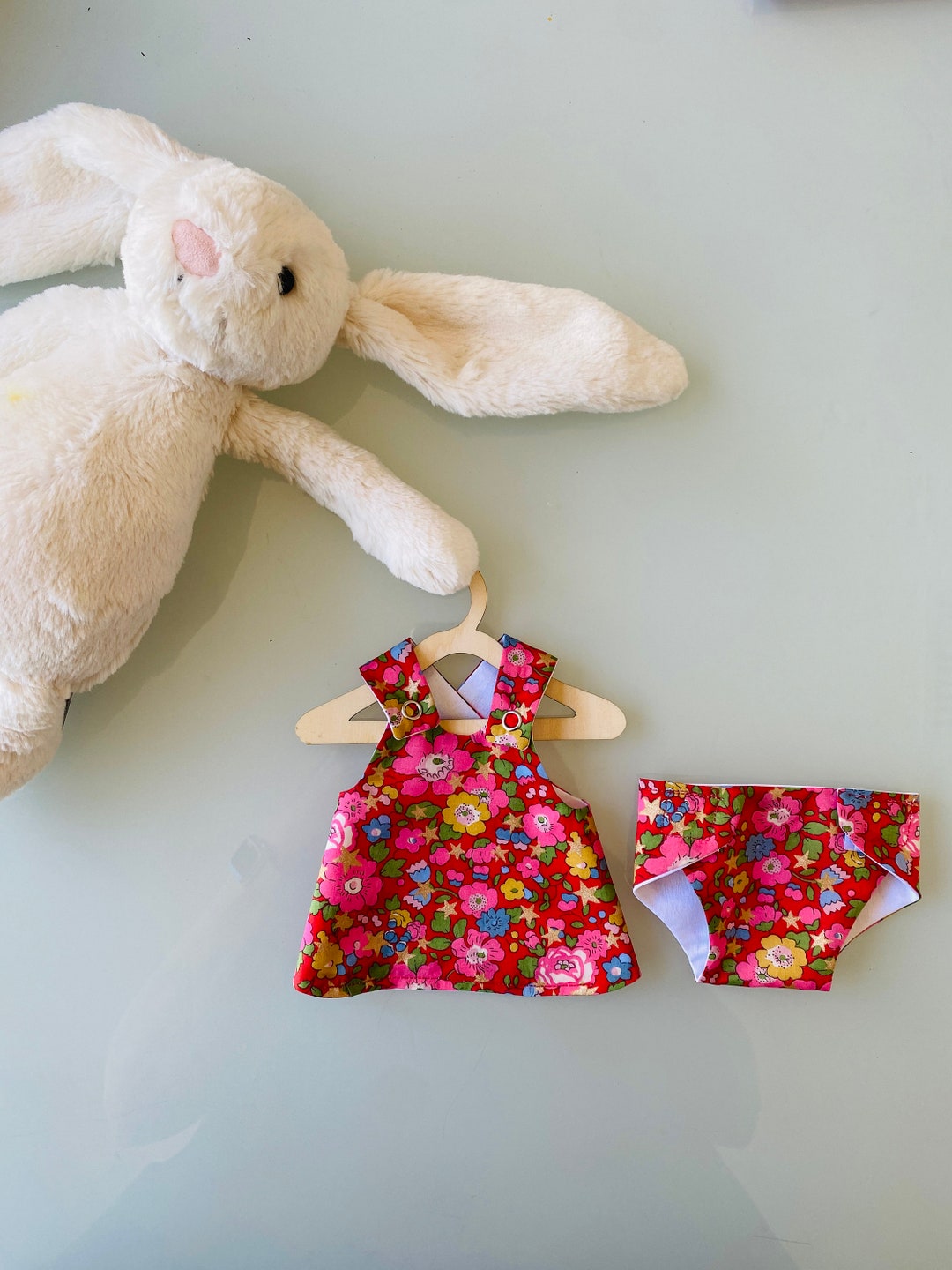 Napy Rabbit Bunny Rabbit Dress, 30cm Medium , Liberty of London Dress and Nappy Set ...