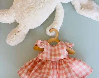 Bunny / rabbit dress, 30cm bashful, French Linen pink