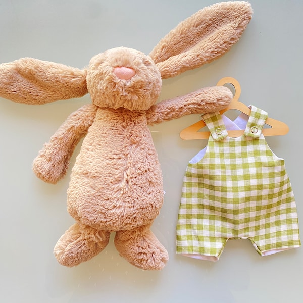 Jellycat rabbit romper, 30cm Jellycat, Liberty of London romper, French Linen green