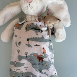bunny / rabbit sleeping bag, 30cm jelly (world map)