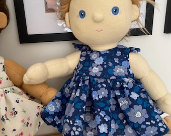 Dinkum Doll Dress: Liberty London Betsy Floral, Bow Clip