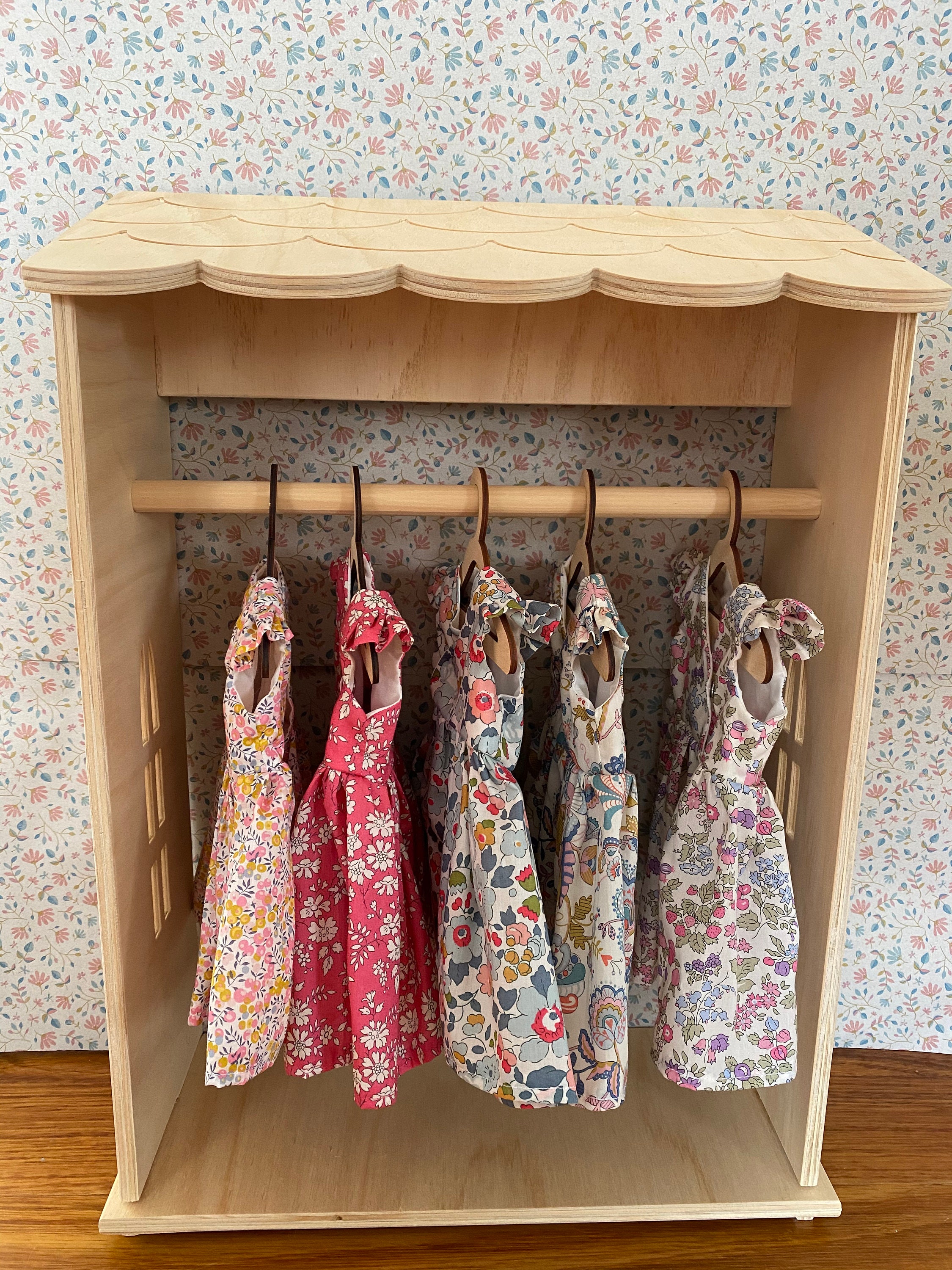 Doll Clothes Wardrobe Wooden Doll Clothes Wardrobe Doll Etsy Australia