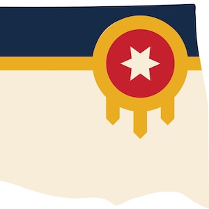 Tulsa Flagge Oklahoma State Umriss ohne Rand ** SVG, PNG digitale Dateien - Tulsa, OK Flagge Shirt, Tulsa Flagge Aufkleber, Tulsa Flagge Aufkleber - Cricut