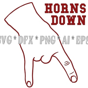 Horns Down - SVG - Cricut - Air Pod Calcomanía - Clipart - Oklahoma Sooners Football - Beat Texas - OU SVG - Camisas - Calcomanías - Pegatinas y más