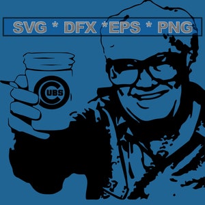 Harry Caray - Holy Cow Digital Baixe Cubs Fan SVG para camisas, decalques e muito mais! Cricut SVG para fãs do Chicago Cubs, Go Cubs Go, Cubbies!